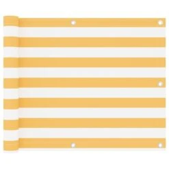 Écran De Balcon Blanc Et Jaune 75x600 Cm Tissu Oxford