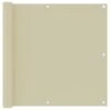 Écran De Balcon Crème 90x300 Cm Tissu Oxford