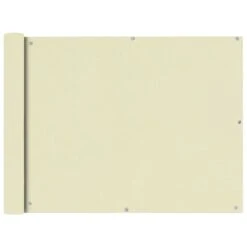 Écran De Balcon En Tissu Oxford 90x400 Cm Crème