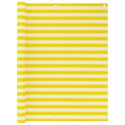 Écran De Balcon Jaune Et Blanc 120x500 Cm PEHD