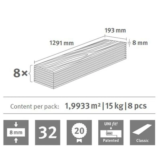 Egger Planches De Plancher Stratifié 61,69m² 8 Mm Toscolano Oak Nature 9 Egger Planches De Plancher Stratifié 61,69m² 8 Mm Toscolano Oak Nature – Image 7