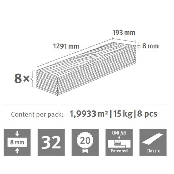 Egger Planches De Plancher Stratifié 67,66 M² 8 Mm Toscolano Oak Light 9 Egger Planches De Plancher Stratifié 67,66 M² 8 Mm Toscolano Oak Light – Image 7