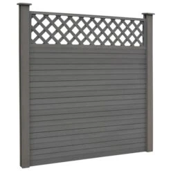 Ensemble De Clôture WPC 3 Carré 526x185 Cm Gris -Mobilier De Jardin ensemble de cloture wpc 3 carre 526x185 cm gris 3666722190992 1193661