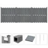 Ensemble De Clôture WPC 3 Carré 562 X 185 Cm Gris 2 -Mobilier De Jardin ensemble de cloture wpc 3 carre 562 x 185 cm gris 8718475732488 1276041
