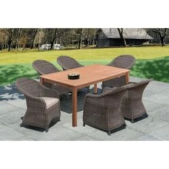 Fauteuil De Jardin En Acier Et Résine Tressée - Assise Avec Coussin - 71 X 60 X H.88 Cm - Couleur Rotin Et Coussins Ecru -Mobilier De Jardin fauteuil de jardin en acier et resine tressee assise avec coussin 71 x 60 x h 88 cm couleur rotin et coussins ecru 3612408314428 728775