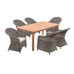 Fauteuil De Jardin En Acier Et Résine Tressée - Assise Avec Coussin - 71 X 60 X H.88 Cm - Couleur Rotin Et Coussins Ecru -Mobilier De Jardin fauteuil de jardin en acier et resine tressee assise avec coussin 71 x 60 x h 88 cm couleur rotin et coussins ecru 3612408314428 728776