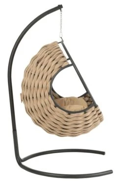 Fauteuil Suspendu Avec Coussin Métal Beige Pona -Mobilier De Jardin fauteuil suspendu avec coussin metal beige pona 5400924216306 1336045