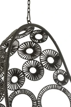 Fauteuil Suspendu Avec Coussins Métal Et Roseau Noir Bula -Mobilier De Jardin fauteuil suspendu avec coussins metal et roseau noir bula 5400924207267 1336066