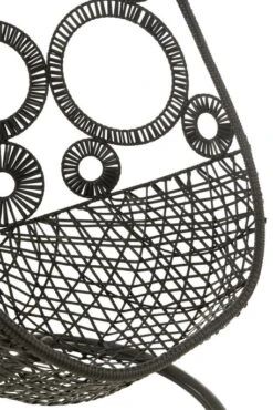 Fauteuil Suspendu Avec Coussins Métal Et Roseau Noir Bula -Mobilier De Jardin fauteuil suspendu avec coussins metal et roseau noir bula 5400924207267 1336067