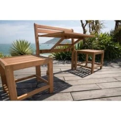 FINLANDEK - Banc Convertible Avec Plateau En Eucalyptus - RAUHA -Mobilier De Jardin finlandek banc convertible avec plateau en eucalyptus rauha 3612407256385 438574