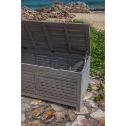 FINLANDEK - Coffre En Acacia Blanchi - HELEA -Mobilier De Jardin finlandek coffre en acacia blanchi helea 3612408603072 439965