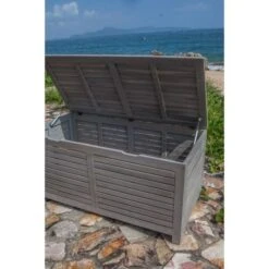 FINLANDEK - Coffre En Acacia Blanchi - HELEA -Mobilier De Jardin finlandek coffre en acacia blanchi helea 3612408603072 439966