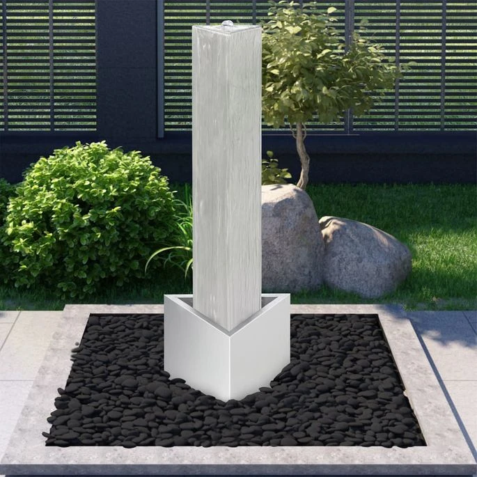 Fontaine De Jardin Argenté 37,7x32,6x110 Cm Acier Inoxydable 3 Fontaine De Jardin Argenté 37,7x32,6x110 Cm Acier Inoxydable