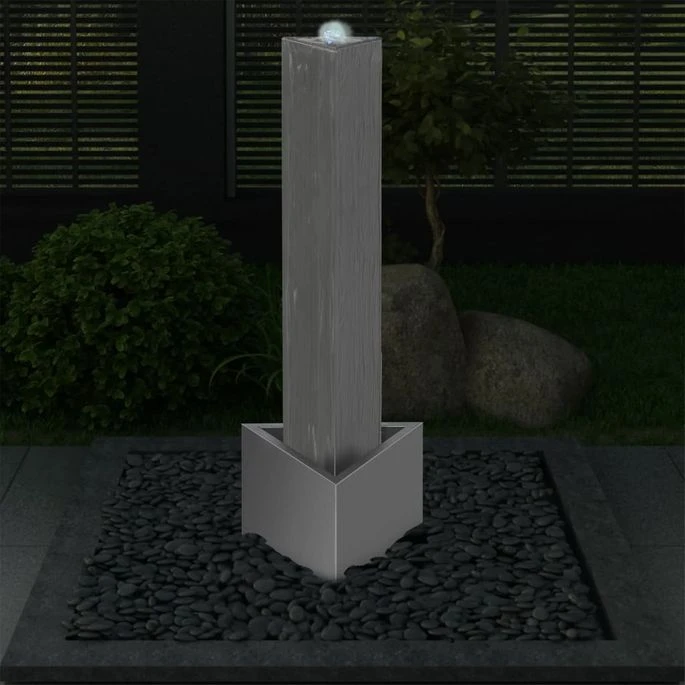 Fontaine De Jardin Argenté 37,7x32,6x110 Cm Acier Inoxydable 6 Fontaine De Jardin Argenté 37,7x32,6x110 Cm Acier Inoxydable – Image 4
