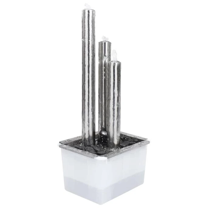 Fontaine De Jardin Argenté 48x34x88 Cm Acier Inoxydable 8 Fontaine De Jardin Argenté 48x34x88 Cm Acier Inoxydable – Image 6