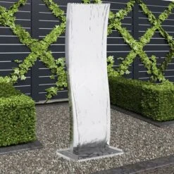 Fontaine De Jardin Avec Pompe Acier Inoxydable 130 Cm Courbé