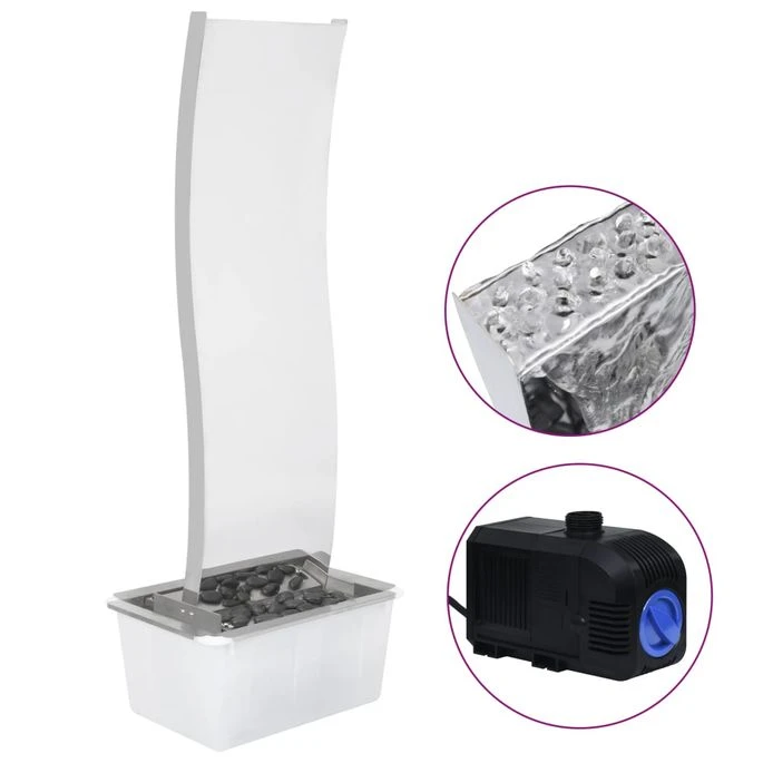 Fontaine De Jardin Avec Pompe Acier Inoxydable 130 Cm Courbé 4 Fontaine De Jardin Avec Pompe Acier Inoxydable 130 Cm Courbé – Image 2