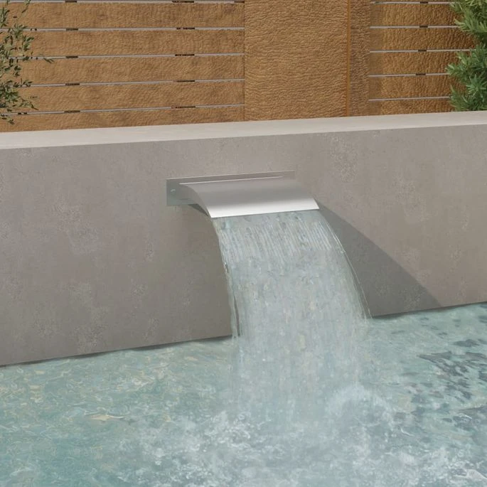 Fontaine De Piscine Argenté 45x9x26 Cm Acier Inoxydable 3 Fontaine De Piscine Argenté 45x9x26 Cm Acier Inoxydable