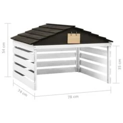 Garage De Tondeuse à Gazon Noir Et Blanc 78x74x54 Cm Sapin -Mobilier De Jardin garage de tondeuse a gazon noir et blanc 78x74x54 cm sapin 3666722183178 1215277