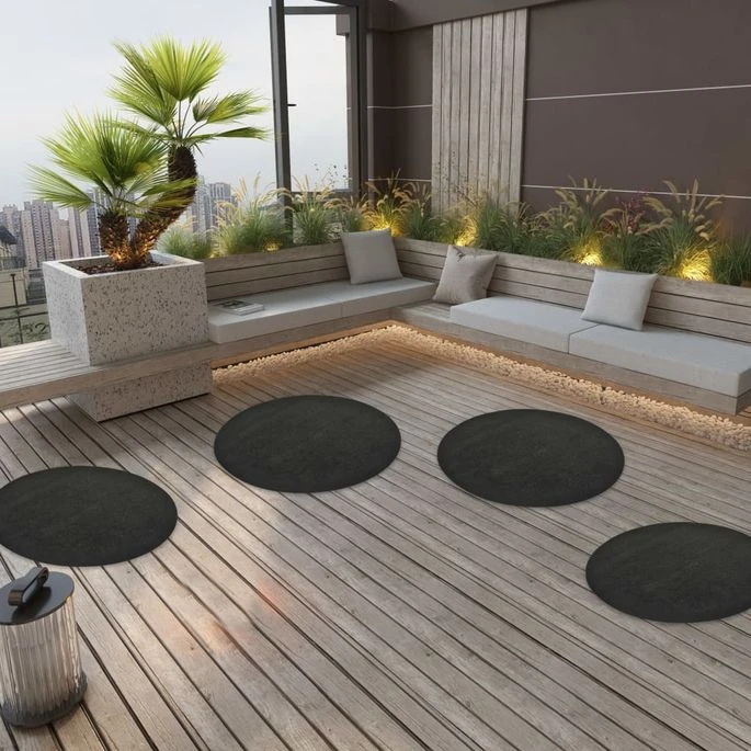 Gazon Artificiel Avec Picots Dia.95 Cm Anthracite Rond 3 Gazon Artificiel Avec Picots Dia.95 Cm Anthracite Rond