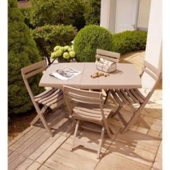 GROSFILLEX Chaise Pliante Miami - Taupe -Mobilier De Jardin grosfillex chaise pliante miami taupe 3100038102510 597561