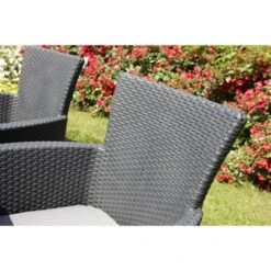 IOWA Fauteuil De Jardin Aspect Rotin Tressé Gris -Mobilier De Jardin iowa fauteuil de jardin aspect rotin tresse gris 8711245129532 566362