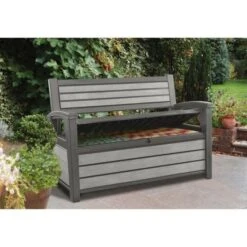 KETER Coffre-banc Jardin En Résine Brossium - 227 L - Gris -Mobilier De Jardin keter coffre banc jardin en resine brossium 227 l gris 7290106936300 515690