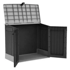 Keter Coffre SIO MIDI 880L Noir/gris -Mobilier De Jardin keter coffre sio midi 880l noir gris 7290112634405 728746