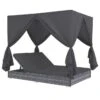 Lit De Jardin à Baldaquin Polyester Et Résine Tressée Gris Uvo -Mobilier De Jardin lit de jardin a baldaquin polyester et resine tressee gris uvo 3666722558327 386072