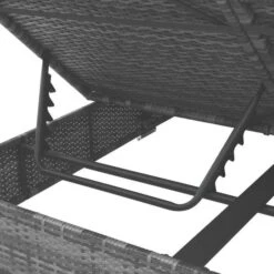 Lit De Jardin à Baldaquin Polyester Et Résine Tressée Gris Uvo -Mobilier De Jardin lit de jardin a baldaquin polyester et resine tressee gris uvo 3666722558327 386075