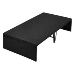 Lit De Jardin à Baldaquin Résine Tressée Noire Uvo -Mobilier De Jardin lit de jardin a baldaquin resine tressee noire uvo 3666722560290 384080