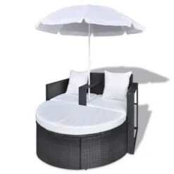 Lit De Jardin Avec Parasol Résine Tressée Noire Uvo 7 Lit De Jardin Avec Parasol Résine Tressée Noire Uvo -Mobilier De Jardin lit de jardin avec parasol resine tressee noire uvo 3666722560030 384461