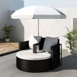 Lit De Jardin Avec Parasol Résine Tressée Noire Uvo 9 Lit De Jardin Avec Parasol Résine Tressée Noire Uvo -Mobilier De Jardin lit de jardin avec parasol resine tressee noire uvo 3666722560030 384463