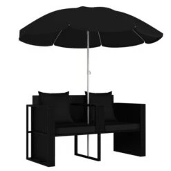 Lit De Jardin Avec Parasol Tissu Et Résine Tressée Noire Uvo 6 Lit De Jardin Avec Parasol Tissu Et Résine Tressée Noire Uvo -Mobilier De Jardin lit de jardin avec parasol tissu et resine tressee noire 3666722552752 400432