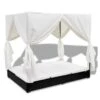 Lit De Jardin Avec Rideaux Résine Noire Et Tissu Blanc Uvo -Mobilier De Jardin lit de jardin avec rideaux resine noire et tissu blanc uvo 3666722560580 383919