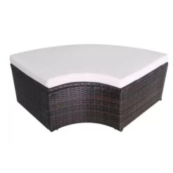 Lit De Jardin Avec Toit Et Table Résine Tressée Marron Velass -Mobilier De Jardin lit de jardin avec toit et table resine tressee marron velass 8718475501831 384442