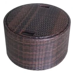 Lit De Jardin Avec Toit Et Table Résine Tressée Marron Velass -Mobilier De Jardin lit de jardin avec toit et table resine tressee marron velass 8718475501831 384443