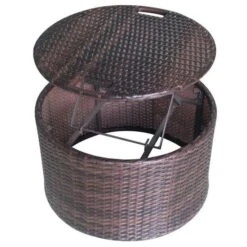 Lit De Jardin Avec Toit Et Table Résine Tressée Marron Velass -Mobilier De Jardin lit de jardin avec toit et table resine tressee marron velass 8718475501831 384444