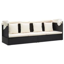 Lit De Jardin Avec Toit Noir Résine Tressée 22 Lit De Jardin Avec Toit Noir Résine Tressée -Mobilier De Jardin lit de jardin avec toit noir resine tressee 3666722323734 981884