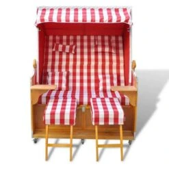Lit De Jardin Bois Résine Tressée Et Tissu Rouge Blanc Zadi -Mobilier De Jardin lit de jardin bois resine tressee et tissu rouge blanc zadi 388861