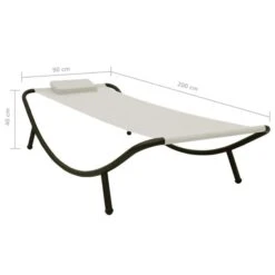 Lit De Jardin Crème 200x90 Cm Acier 2 -Mobilier De Jardin lit de jardin creme 200x90 cm acier 3666722528269 554123