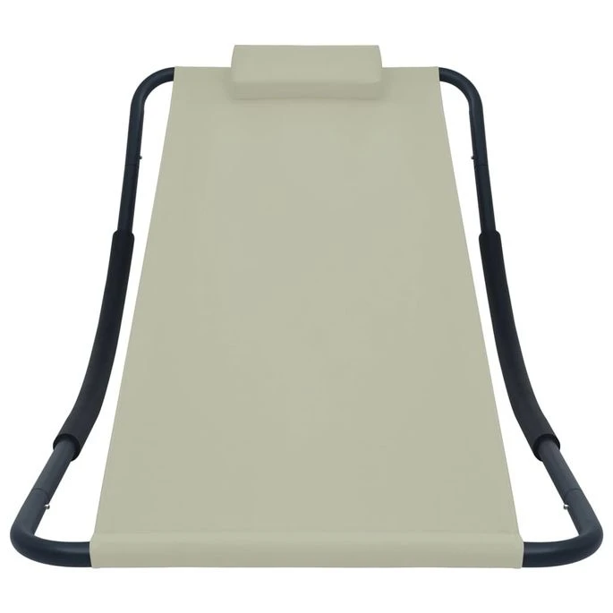 Lit De Jardin Crème 200x90 Cm Acier 4 Lit De Jardin Crème 200x90 Cm Acier – Image 2