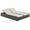 Lit De Jardin Double Tissu Beige Et Résine Tressée Marron Luvi -Mobilier De Jardin lit de jardin double tissu beige et resine tressee marron 3666722554565 389450