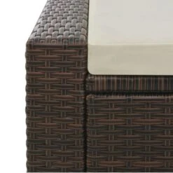 Lit De Jardin Double Tissu Beige Et Résine Tressée Marron Luvi -Mobilier De Jardin lit de jardin double tissu beige et resine tressee marron 3666722554565 389453