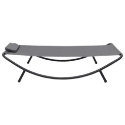 Lit De Jardin Gris 200x90 Cm Acier 2 -Mobilier De Jardin lit de jardin gris 200x90 cm acier 3666722528283 554105