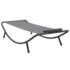 Lit De Jardin Gris 200x90 Cm Acier 2 -Mobilier De Jardin lit de jardin gris 200x90 cm acier 3666722528283 554106