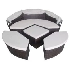 Lit De Jardin Modulable à Auvent Résine Tressée Marron Velass 10 Lit De Jardin Modulable à Auvent Résine Tressée Marron Velass -Mobilier De Jardin lit de jardin modulable a auvent resine tressee marron velass 8718475501886 388843