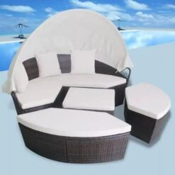 Lit De Jardin Modulable à Auvent Résine Tressée Marron Velass 13 Lit De Jardin Modulable à Auvent Résine Tressée Marron Velass -Mobilier De Jardin lit de jardin modulable a auvent resine tressee marron velass 8718475501886 388846