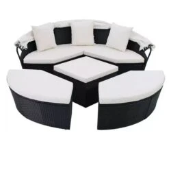 Lit De Jardin Modulable à Auvent Résine Tressée Noire Velass 8 Lit De Jardin Modulable à Auvent Résine Tressée Noire Velass -Mobilier De Jardin lit de jardin modulable a auvent resine tressee noire velass 8718475501893 388855