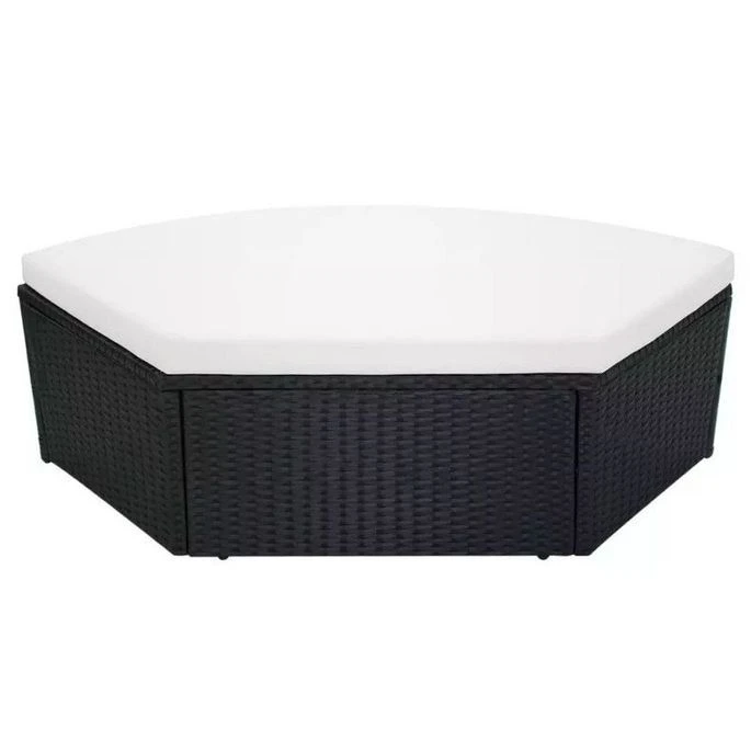 Lit De Jardin Modulable à Auvent Résine Tressée Noire Velass 5 Lit De Jardin Modulable à Auvent Résine Tressée Noire Velass – Image 3